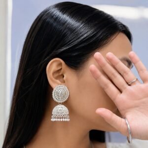 Silver Sparkle Pearl Jhumka