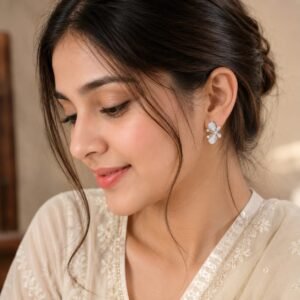 Elegant Crystal Butterfly Stud Earrings